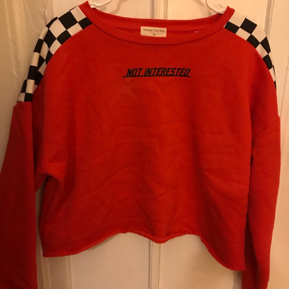 NWOT great, racing crop “not interested” top XL